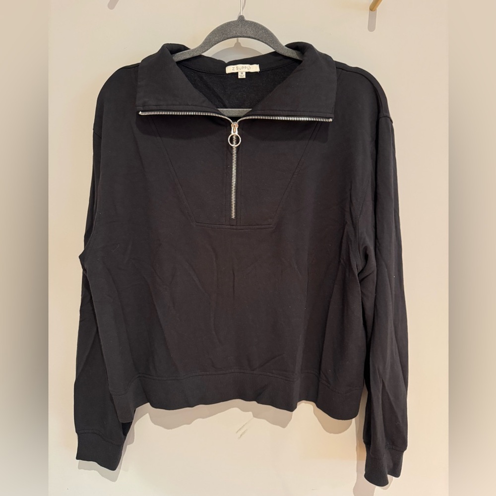 Z Supply Black Half-Zip Top